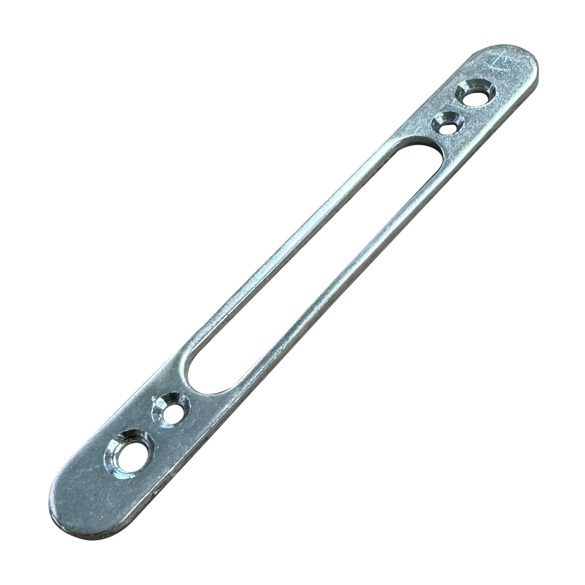 Stainless Steel Mortise Lock Faceplate - 4-5/8" Hole Spacing Screw Holes - Garage and Sliding Door Hardware